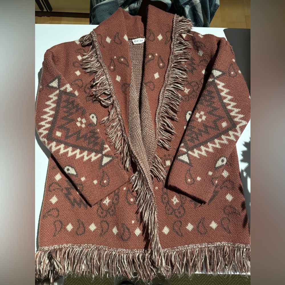 New In Southwest Tribal Motif Cardigan Like New